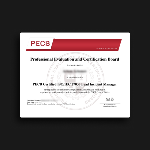 PECB Certificate