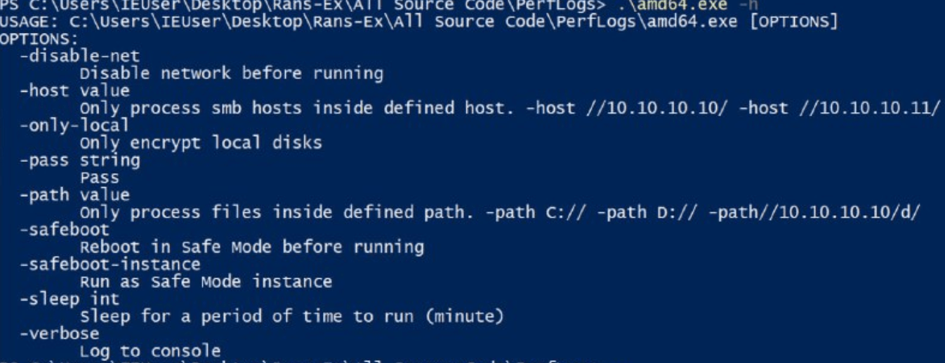 RansomHub locker execution options
