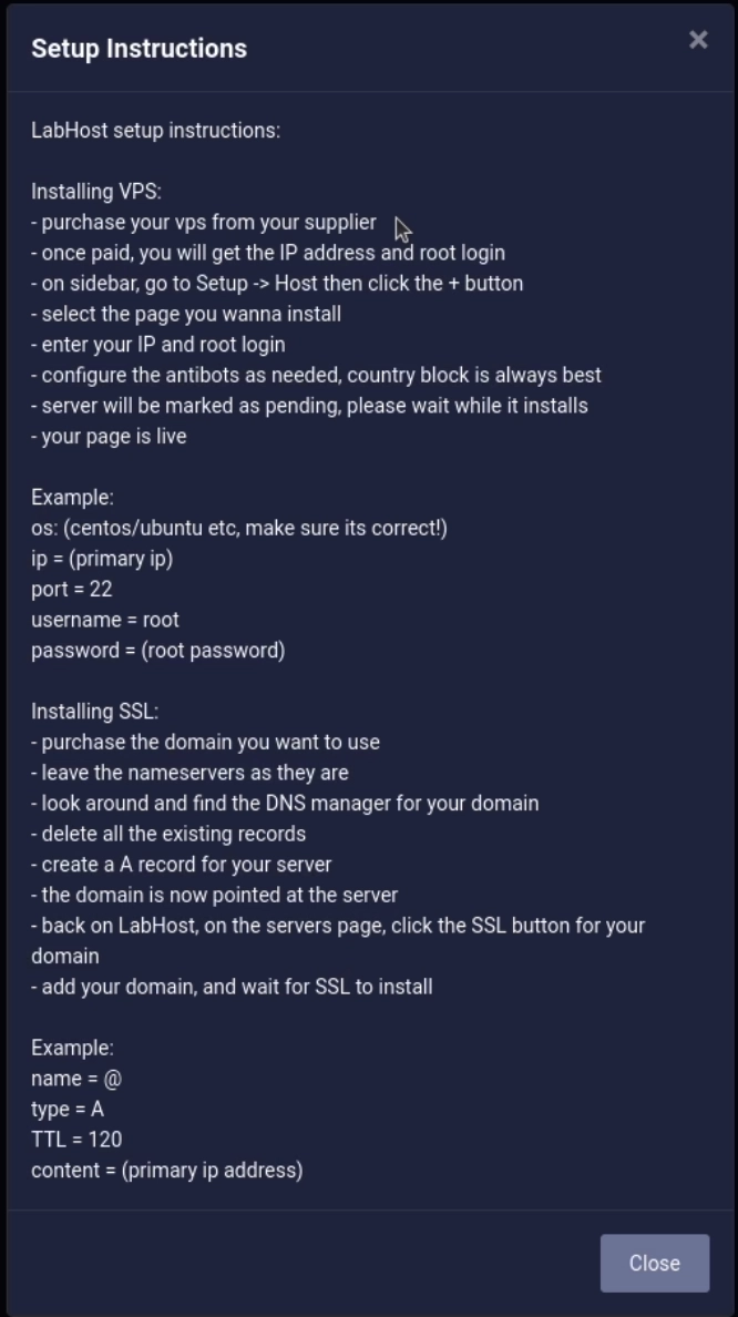 deployment process on LabHost