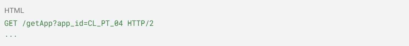 Code block 3. http request to the endpoint /getApp.