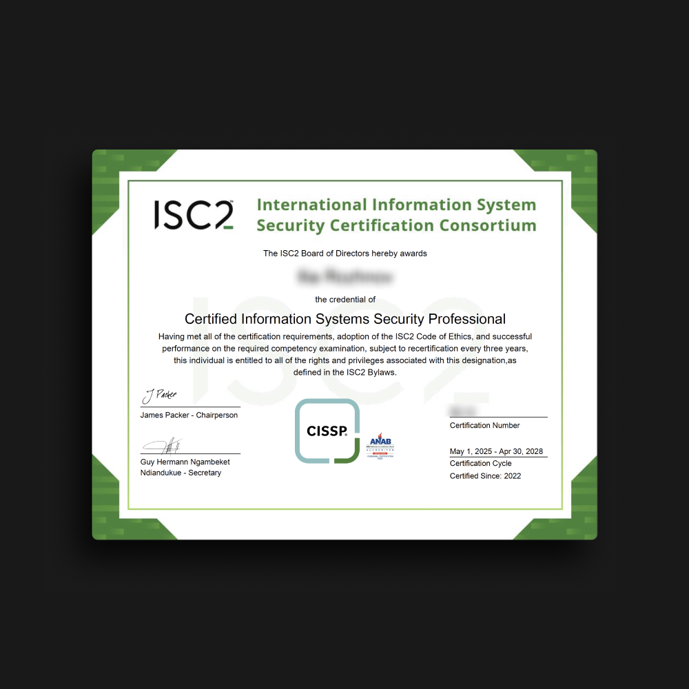 SSCP Certificate