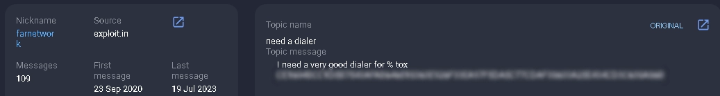 Farnetwork's thread looking for a “caller” translation