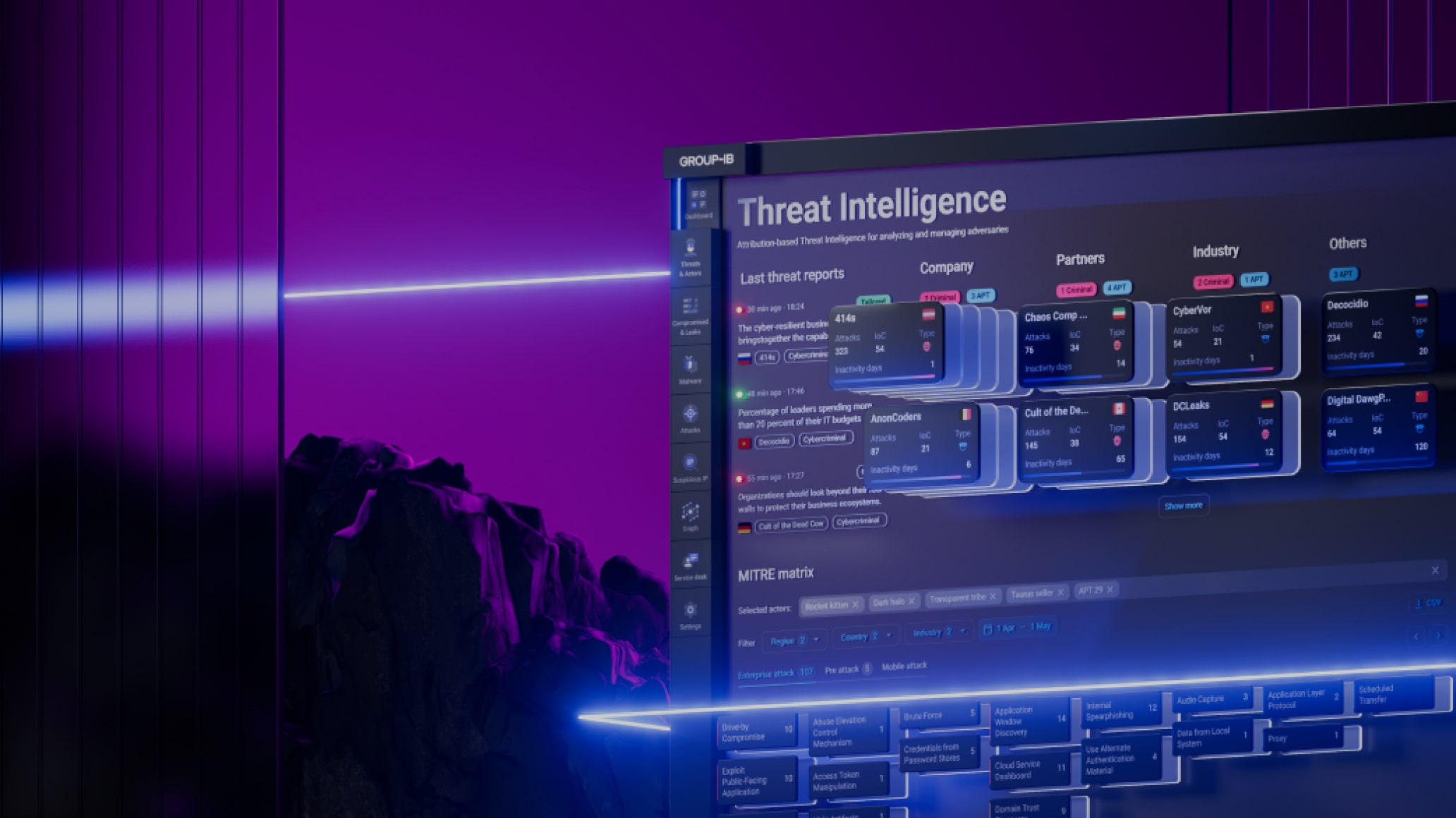 Cyber threat intelligence platform interface