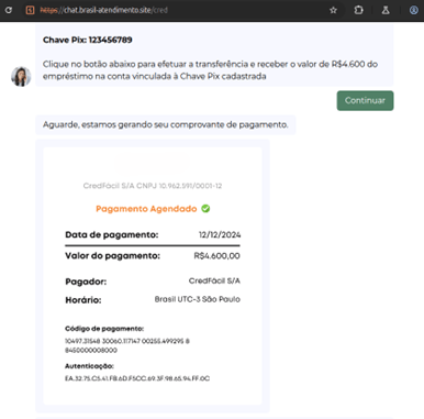 Image 5: The site allows us to enter any account number (PIX number) for money transfers without any validation or checks.