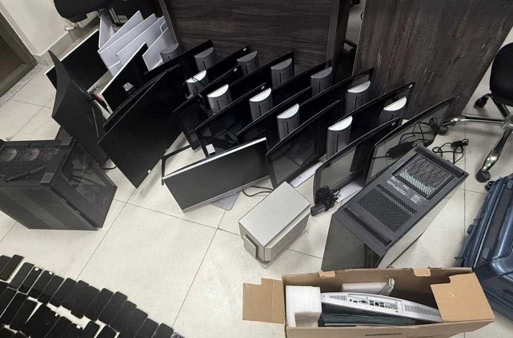 Devices seized by law enforcement authorities in Jordan during Operation Ramz. Image credit: INTERPOL Jordan.