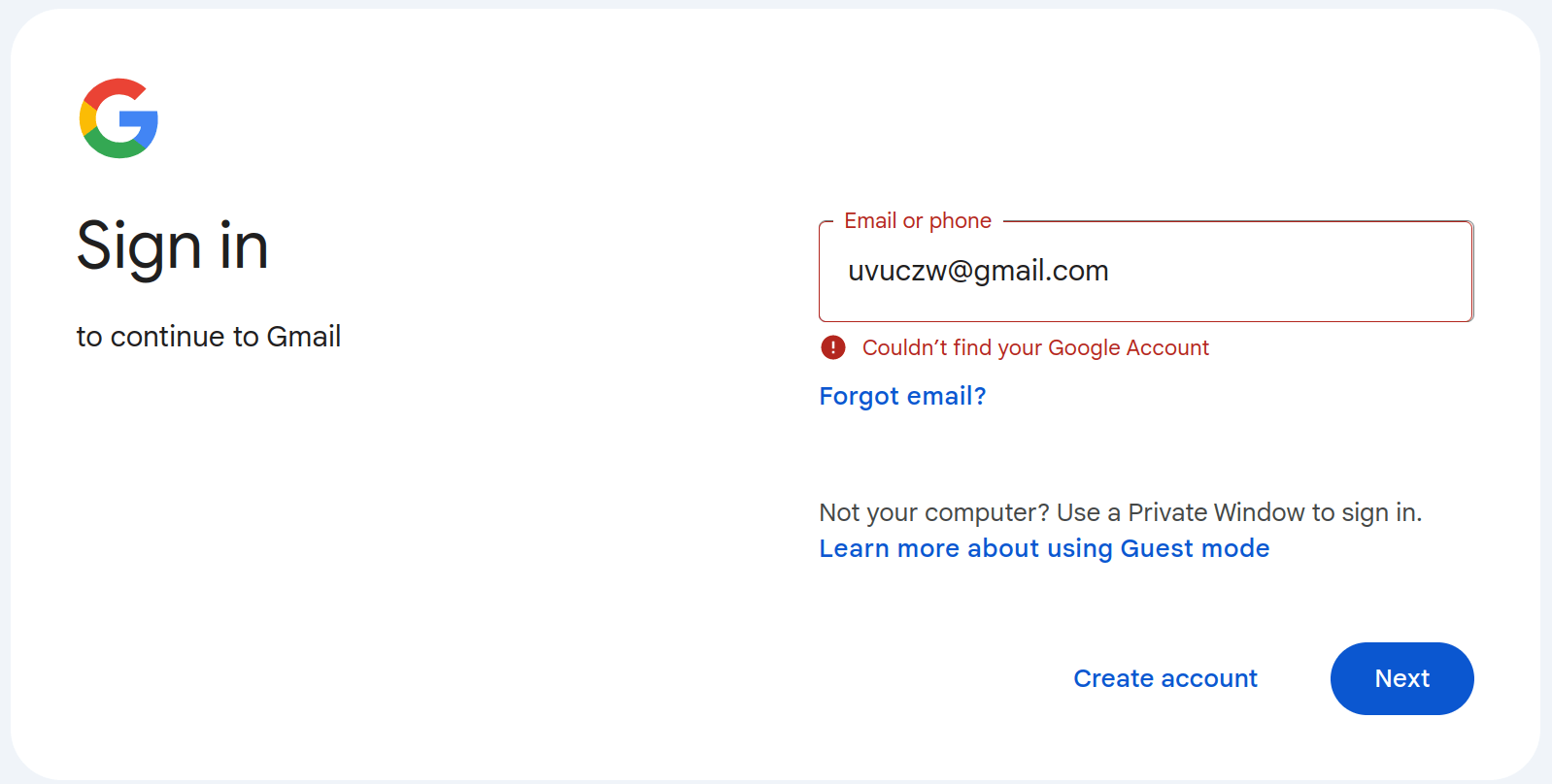 Figure 27: Verification of non-existent email addresses