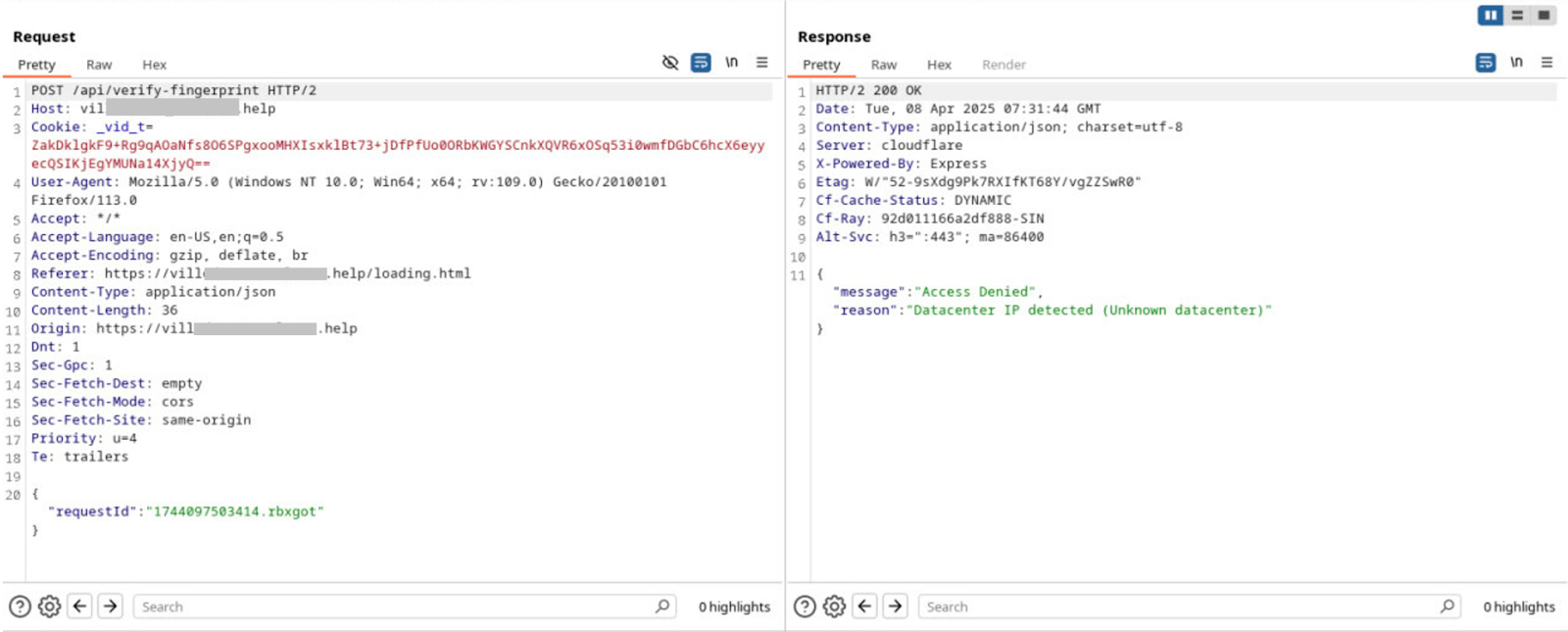Figure 19. Failed verification reason Unknown Datacenter.