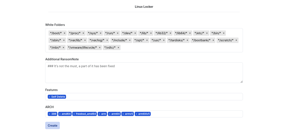 Figure 4. Linux Locker settings panel