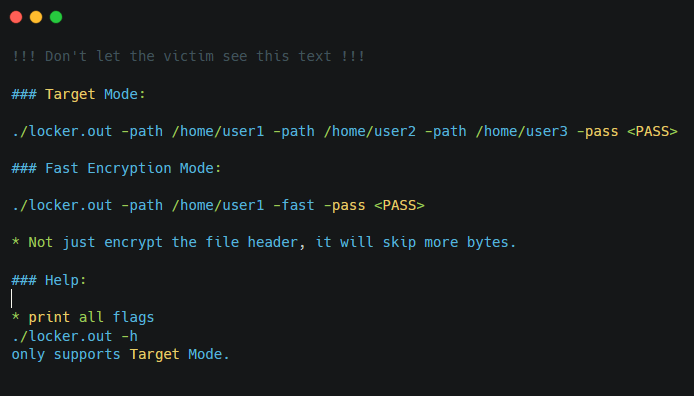 Figure 5. Linux Locker Readme for affiliates
