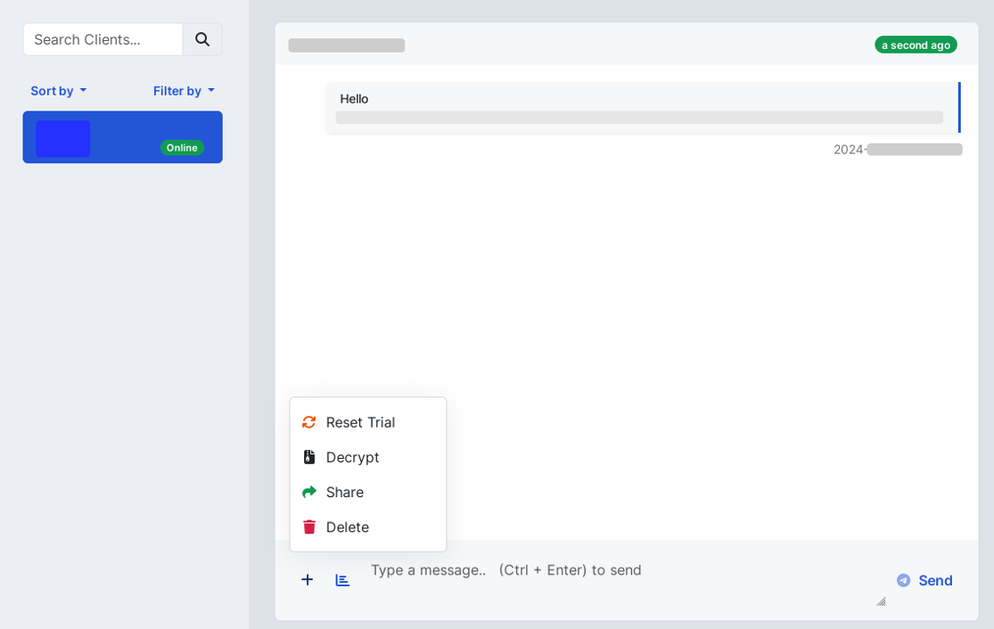 Figure 19. Live chat options available to affiliates