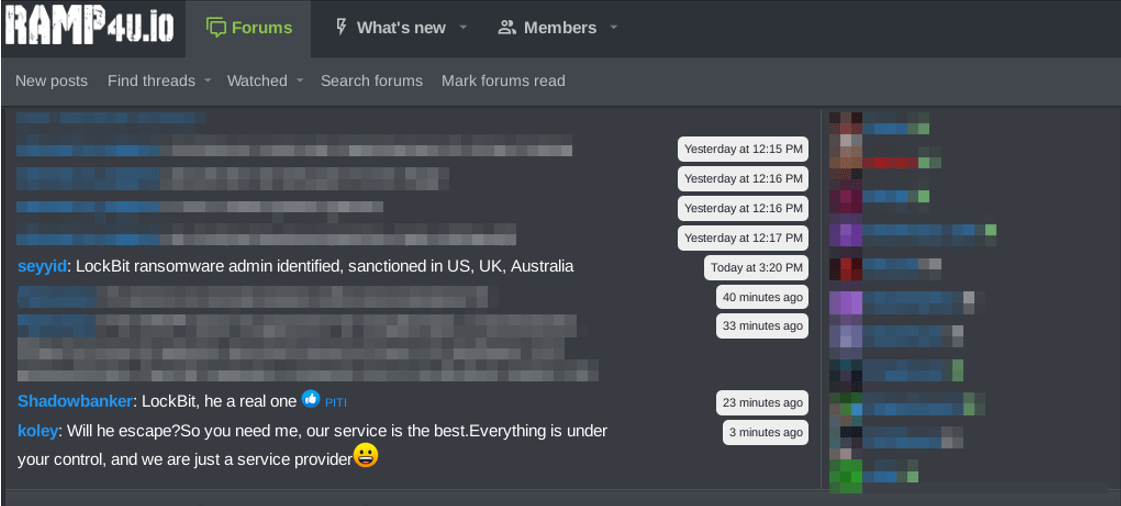 Figure 27. RansomHub's operator approaching RAMP's member after LE releases information on LockBitSupp