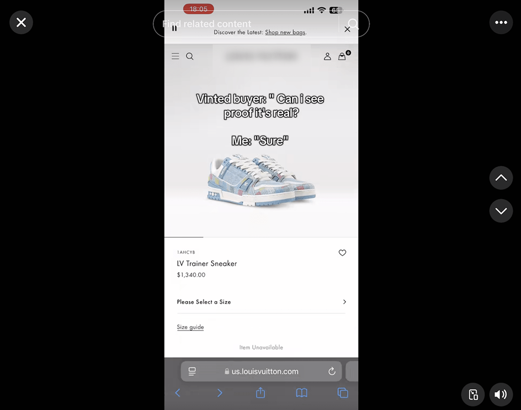 Figure 12. A screenshot of a video showing how receipts are used to fool victims