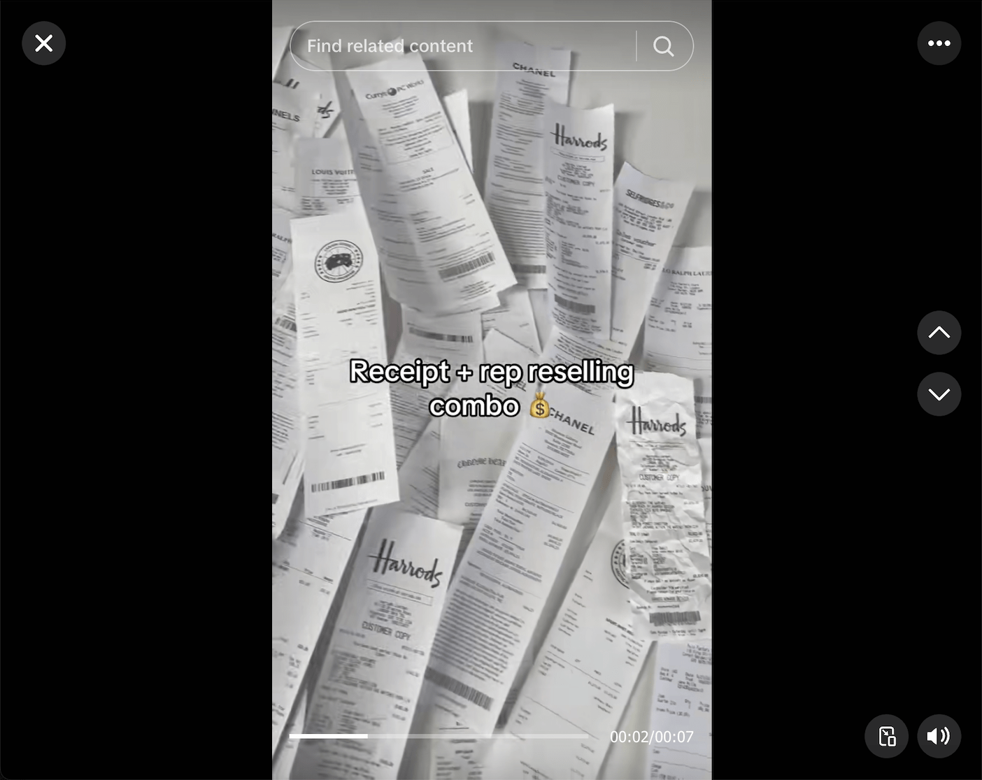 Figure 14. A screenshot of a video showing how receipts are used to fool victims