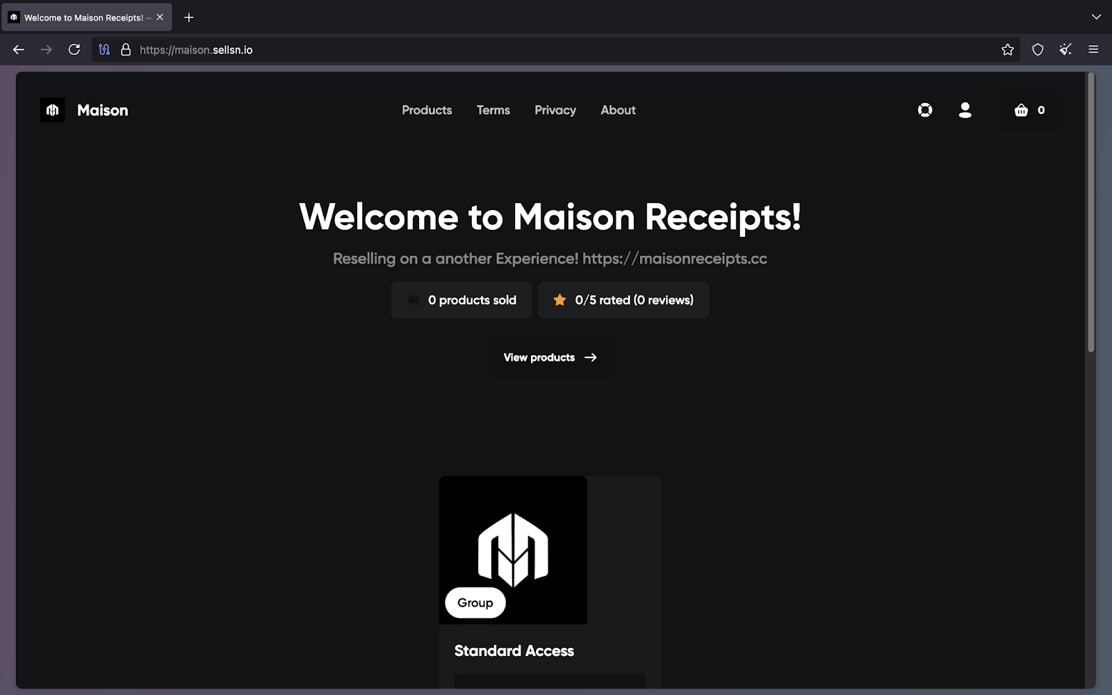 Figure 15. A screenshot of MaisonReciepts’ transaction backend