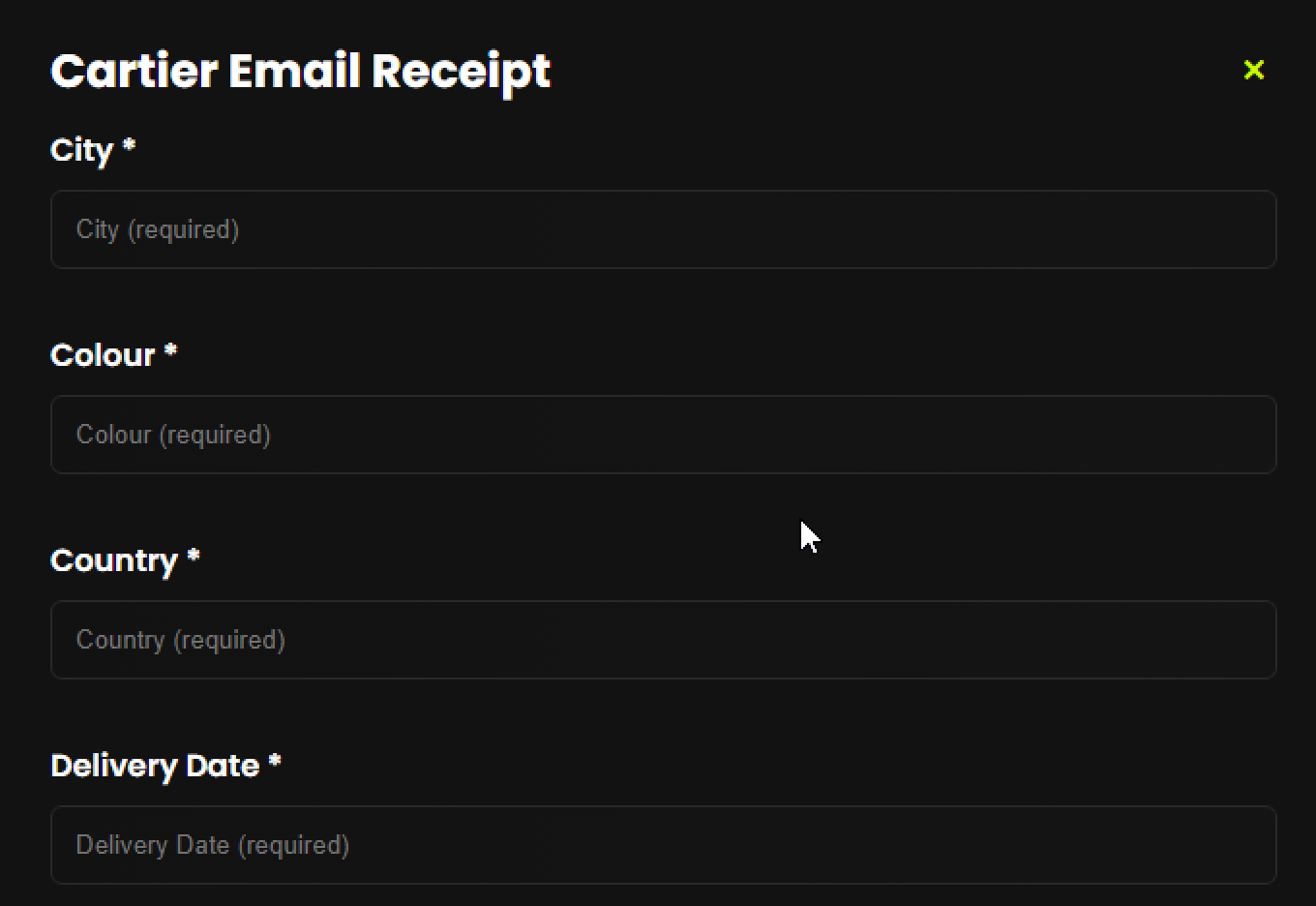 Figure 18. A screenshot of Receiptified’s Fake receipt generator