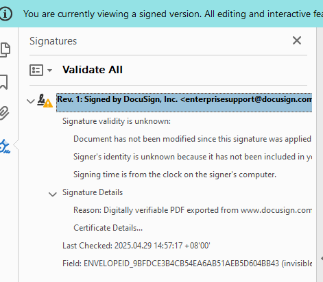 Figure 2. The structure of signature from the older (previous) version of the PDF document.