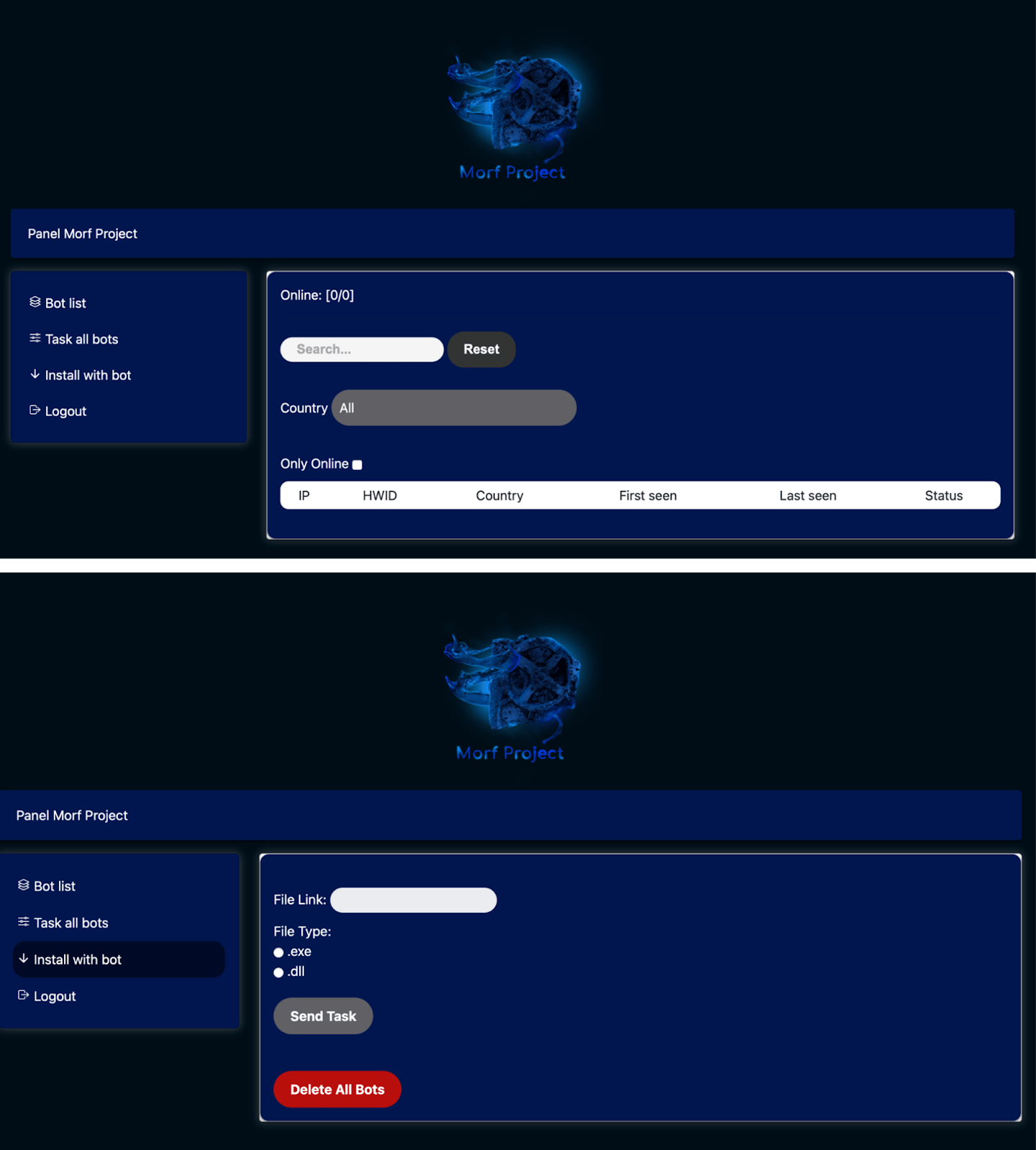 Figure 11. A screenshot of the “Morf Project” web interface.