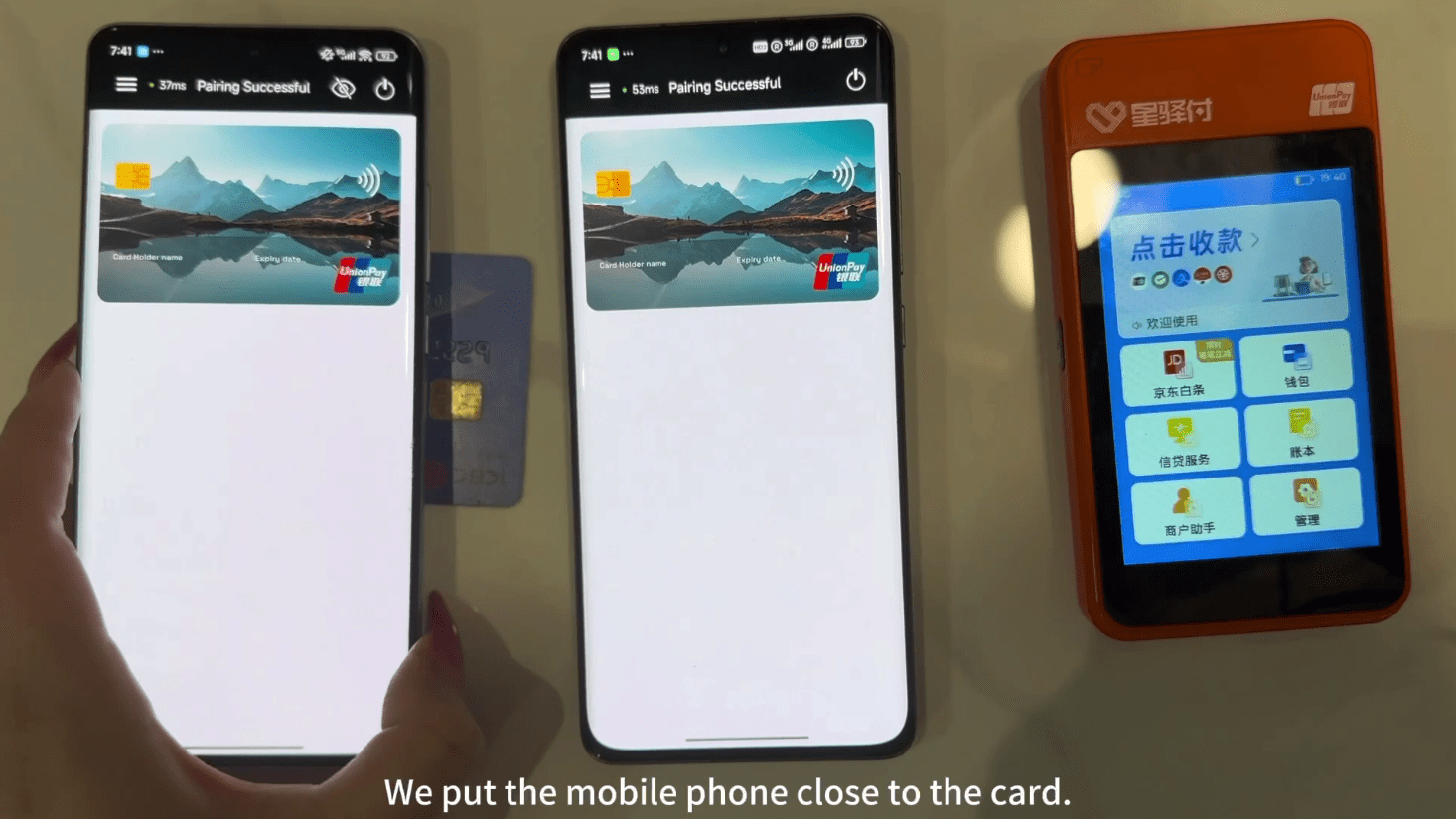 Figure 5e. NFU Reader processing a payment card Figure 5e. NFU Reader processing a payment card