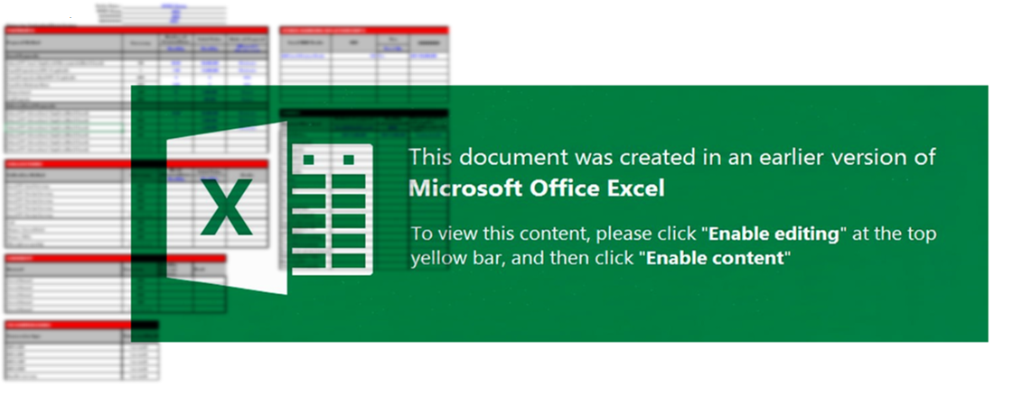 Figure 2. Malicious Microsoft Excel Before Enabling Macros
