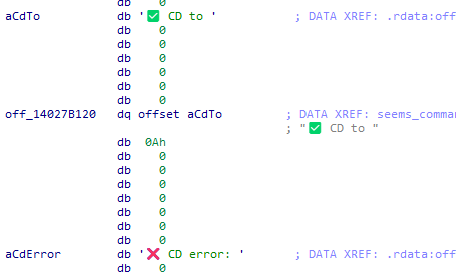 Figure 6. Emojis present in CHAR backdoor Figure 6. Emojis present in CHAR backdoor
