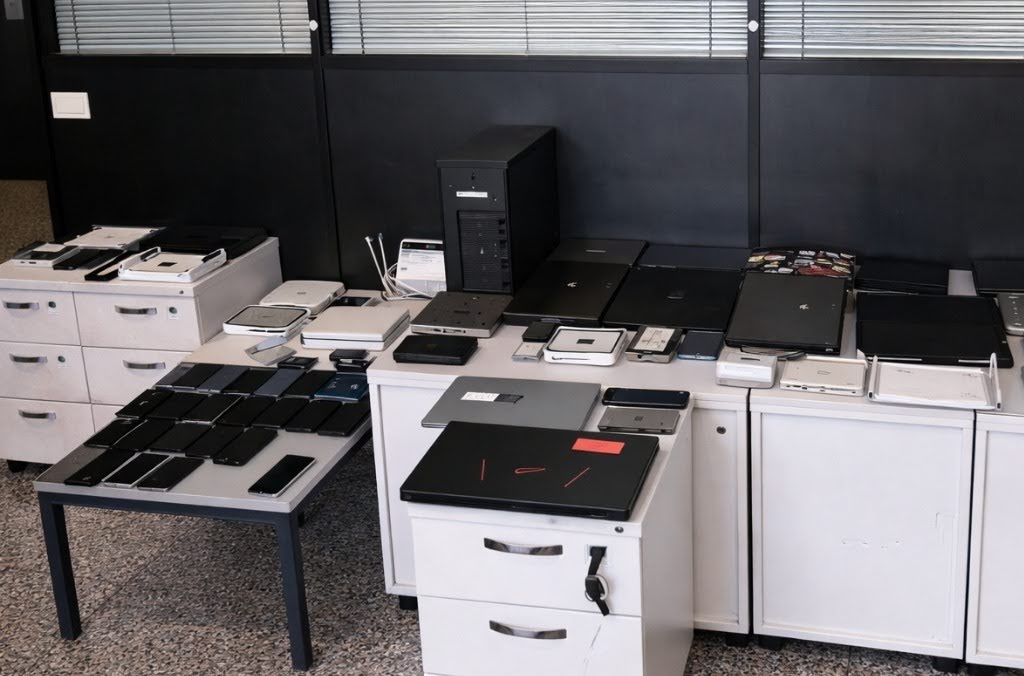 Devices seized by law enforcement authorities in Morocco during Operation Ramz. Image credit: INTERPOL Morocco.