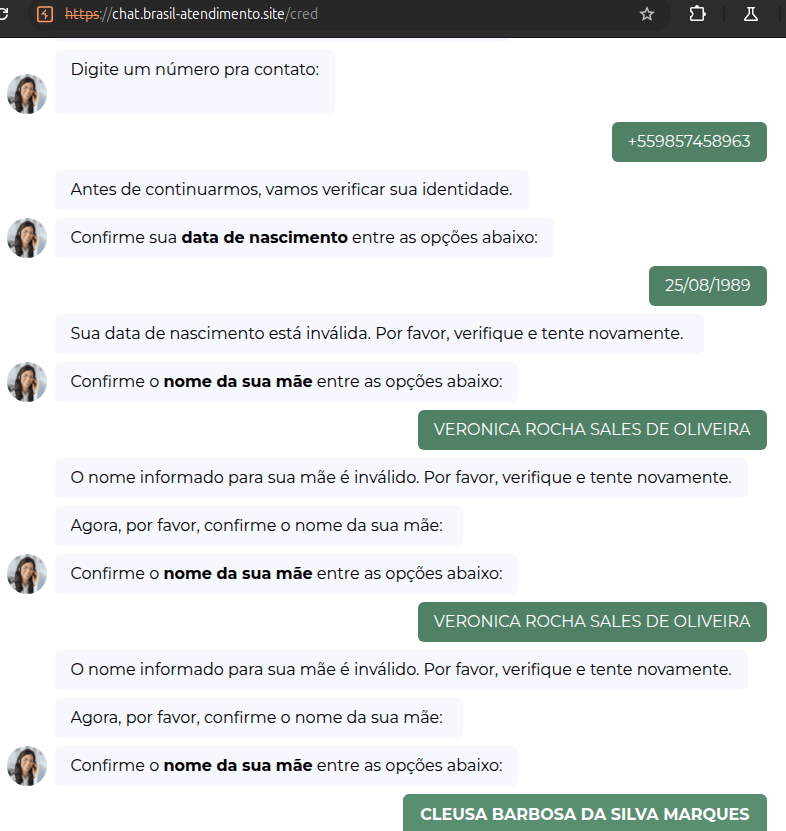 Image 3: The site verifies that the CPF number, birthday, and mother's name are rea Image 3: The site verifies that the CPF number, birthday, and mother's name are real, but it does not verify the phone number.
