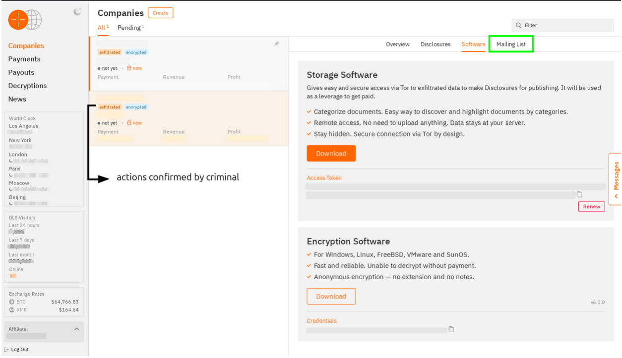 Figure 14. Storage Software download page, tags, and additional features.