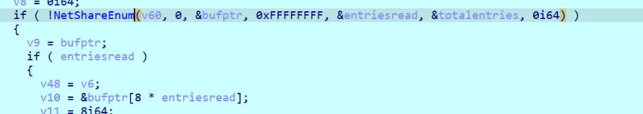 Figure 35. Retrieve information on Windows shares.