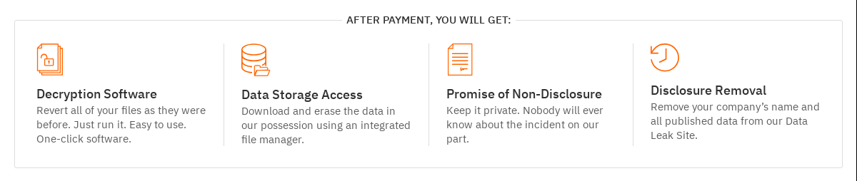 Figure 19. Information presented to the victim in the Payment section of the system used to negotiate with the criminals.