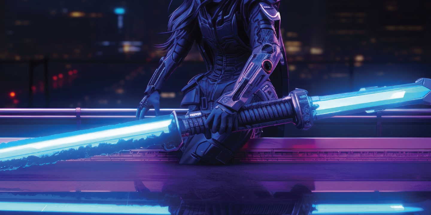 Whaling Attack-min A kneeling warrior in a fantasy setting holds a glowing sword—symbolizing protection from a whaling attack in cybersecurity